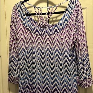 Jessica Simpson Purple and Blue Chevron Blouse